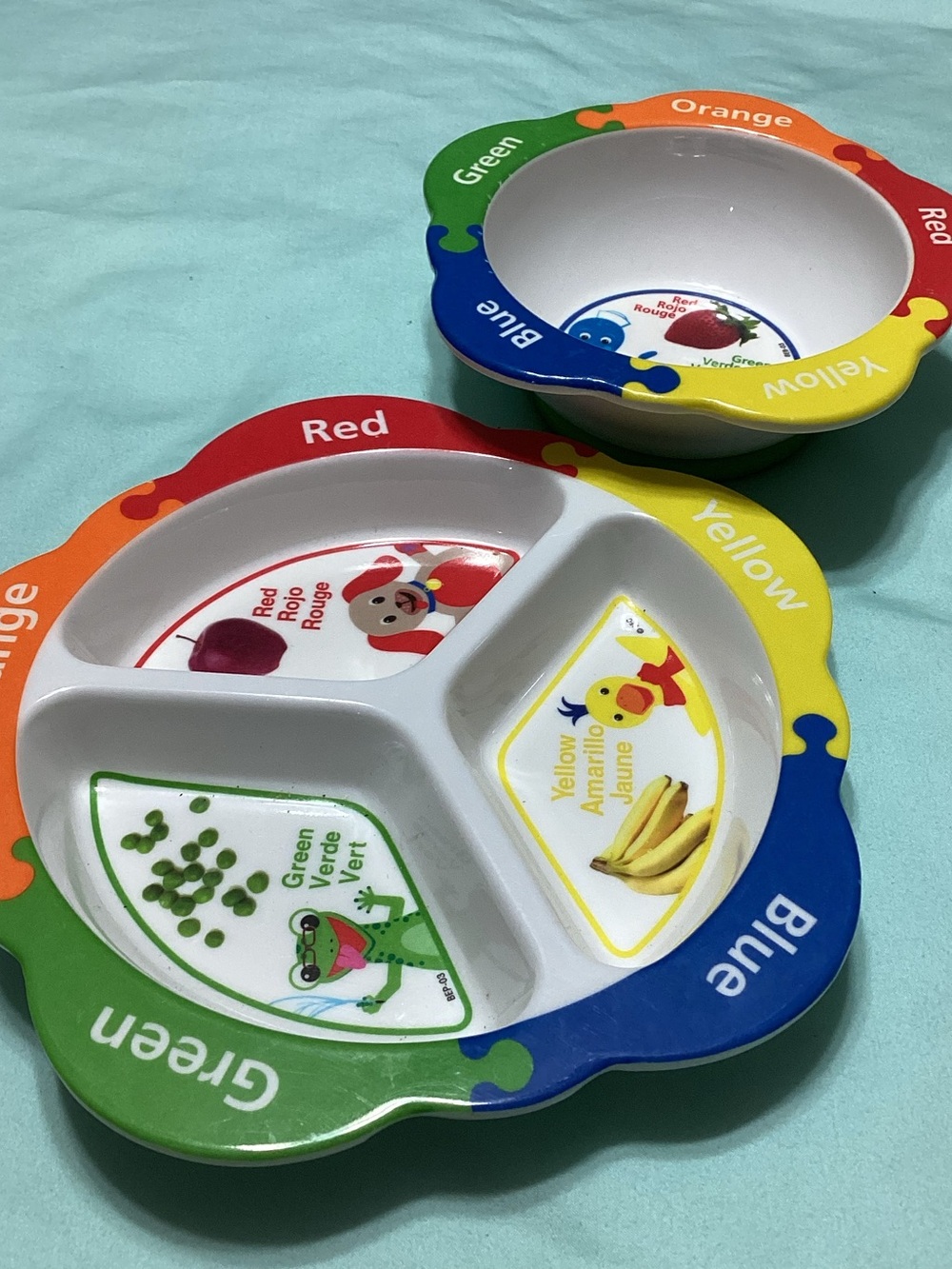 Baby Einstein Playtex Melamine Set of 2 Children’s Compartment Plate Bowl Set